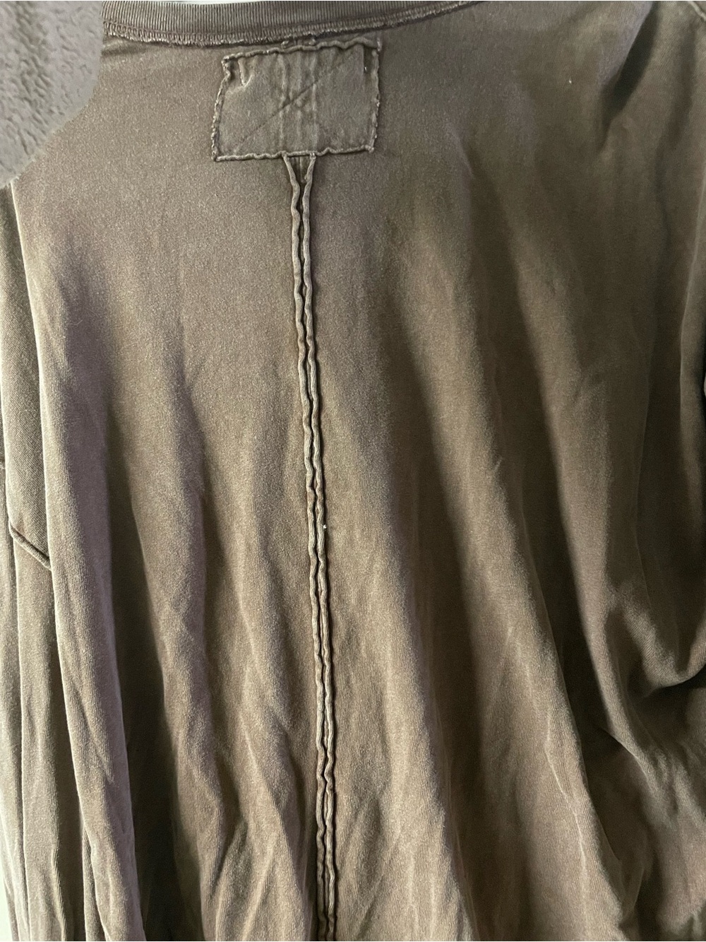 Washed Brown Long-Sleeve Pocket Tee - Women we the free xl - Picture 3 of 4